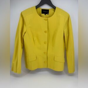 Lafayette 148 New York Yellow Blazer Jacket Size 10